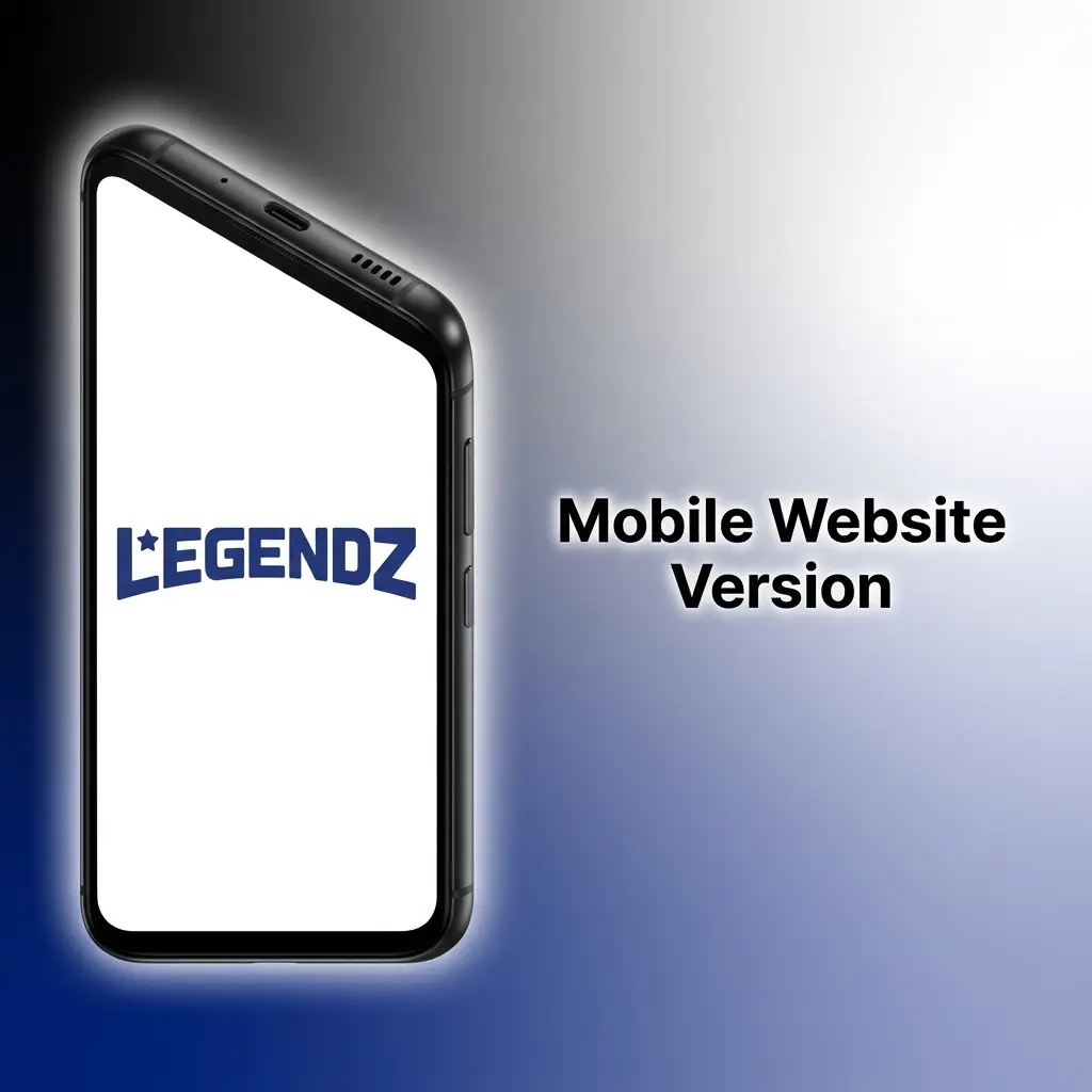 Legendz Casino mobile website on smartphone browser showing sports betting and casino games interface