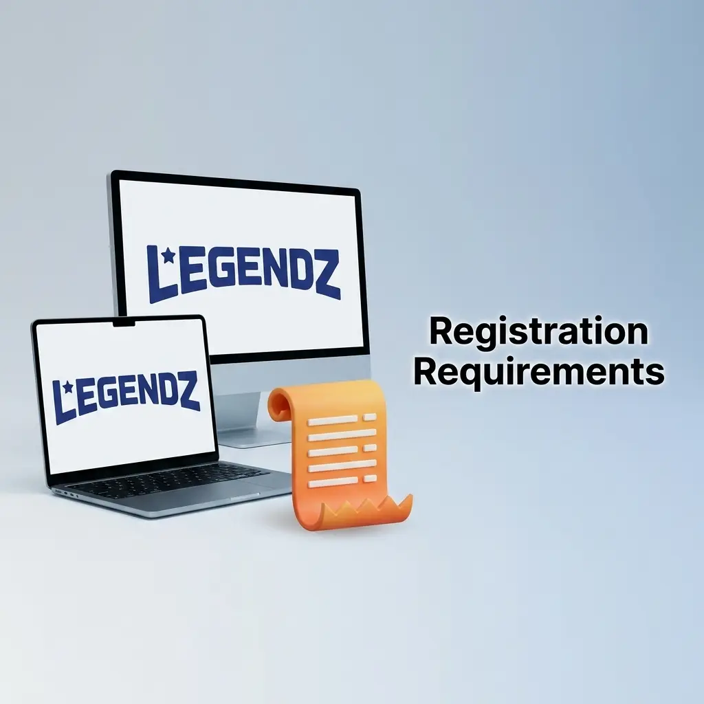 Legendz Casino registration requirements showing age, location, ID, and account rules for US real-money players